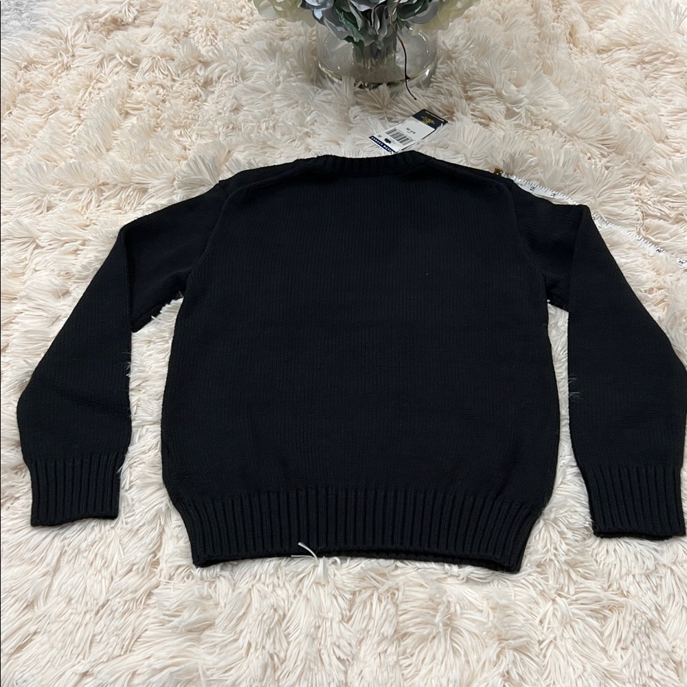 🎉Host Pick 2x🎉Polo Ralph Lauren Boys Black Polo Bear Sweater - Size S (8) - Picture 4 of 12